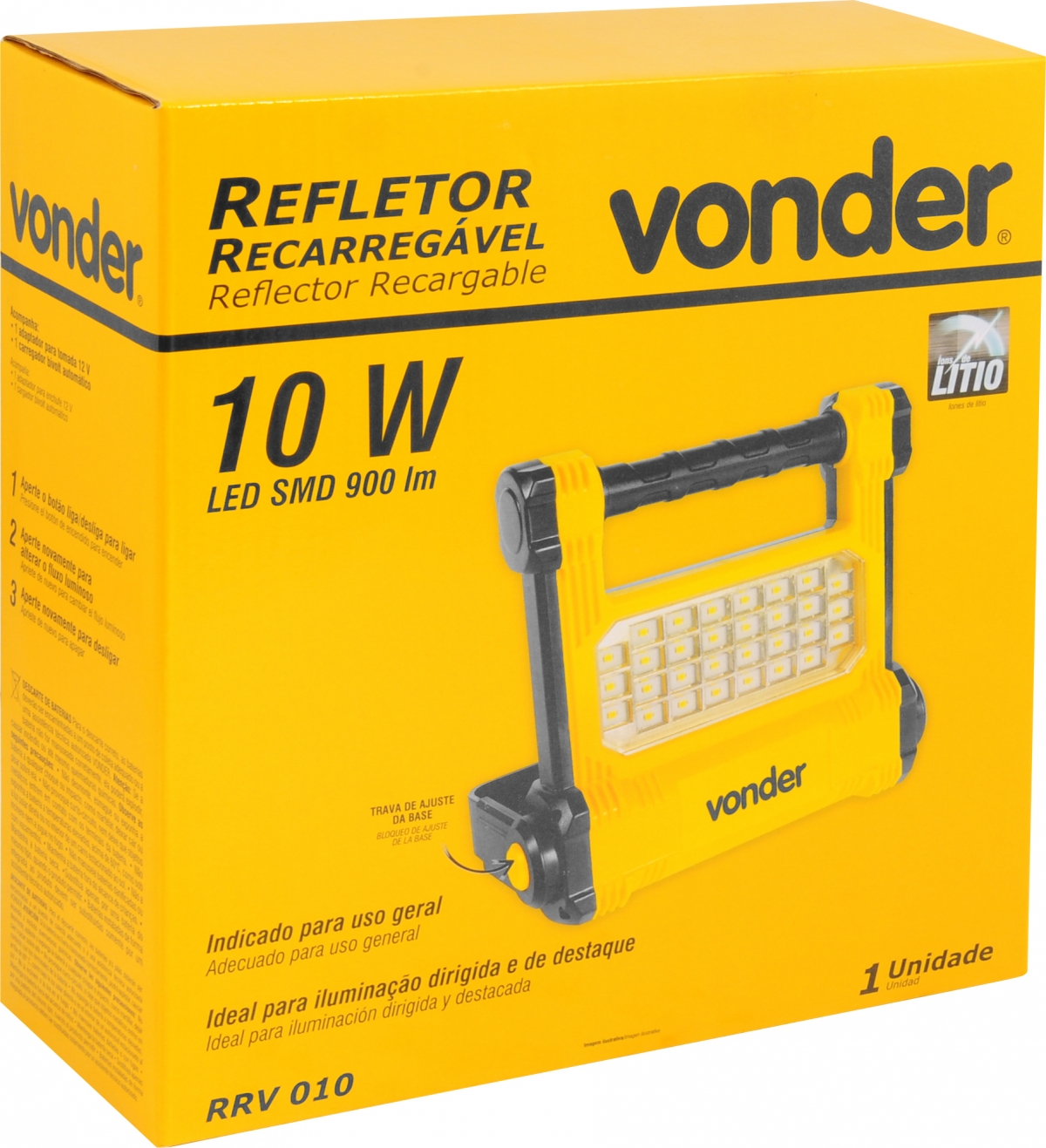 LANTERNA RECARREGÁVEL PARA ACAMPAMENTO VONDER LED SMD