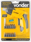 Parafusadeira a bateria 3,6 V carregador bivolt com 12 acessórios PBV 120 VONDER 6001120360